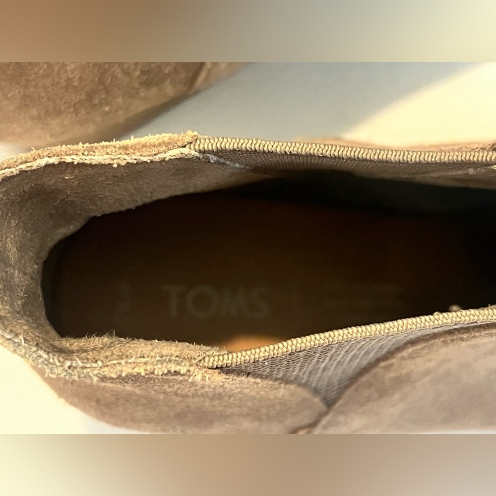 Toms Taupe Suede Boots Ankle Booties Women’s Shoes Size 7.5 - Picture 7 of 16